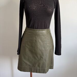 Reitmans - Kaki Faux Leather Mini Skirt